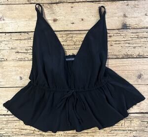 Bandy Melville Women’s OS Solid Black Baby Doll Camisole Tank